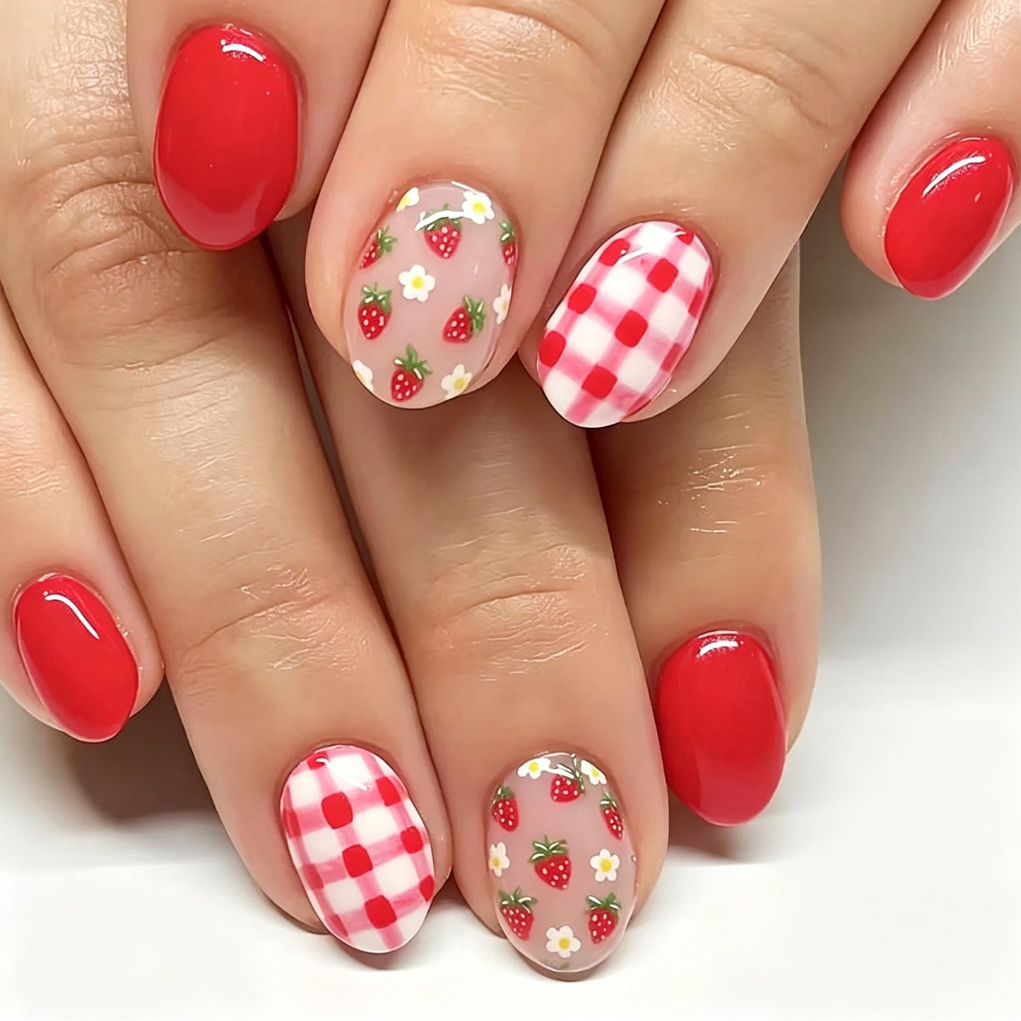 Berry Bliss Short Round Red with Charming Strawberry Designs