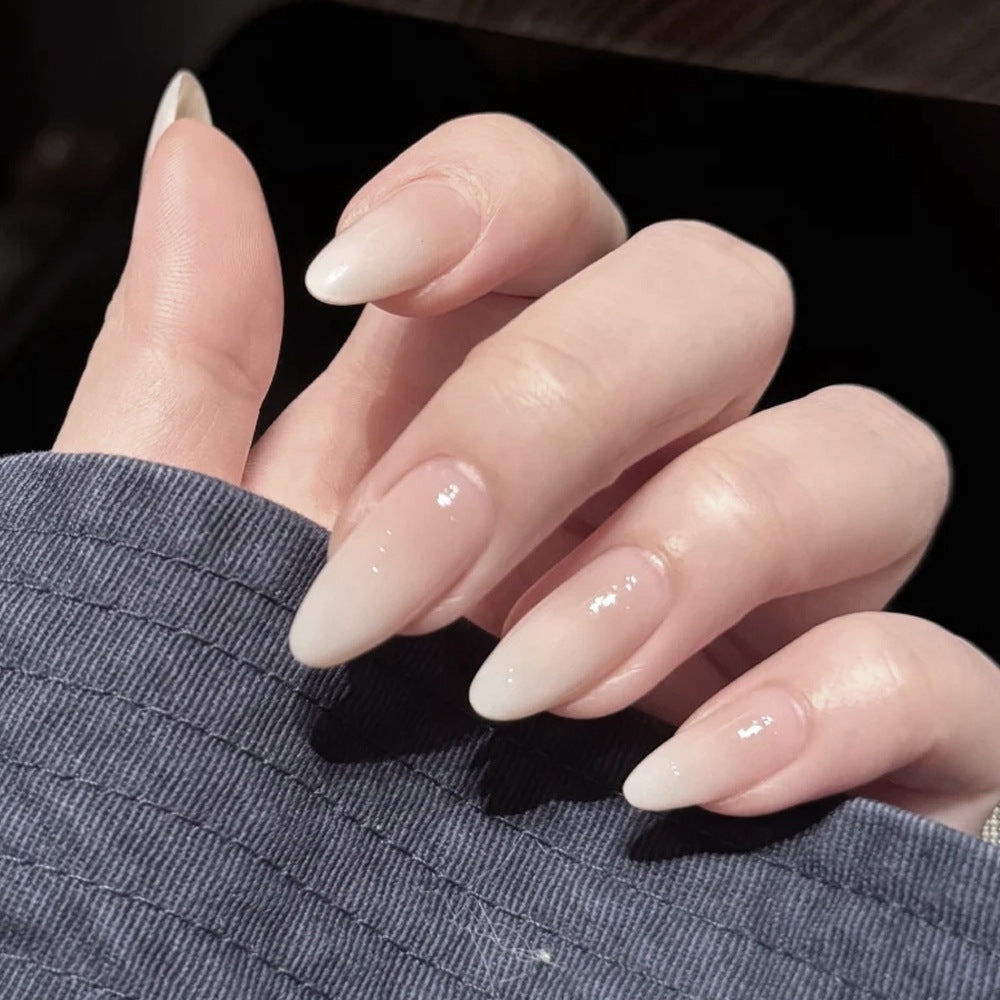 Dreamy Elegance Long Almond Gradient Glossy Press On Nail Set