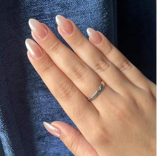 Glamorous Elegance Long Almond Shaped Pink Ombre Press On Nail Set with Glossy Finish