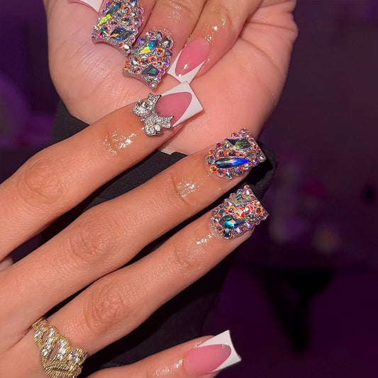 Glamorous Night Out Short Square Iridescent Press on Nail Set