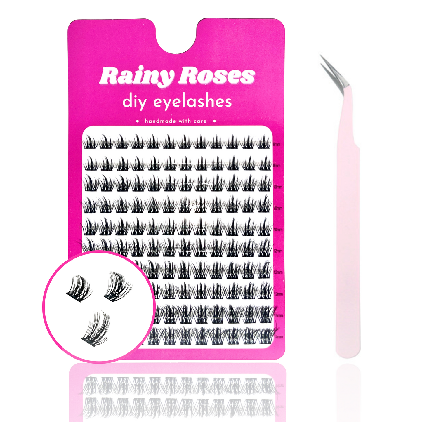 Rainy Roses DIY Lightweight Crown Fan 8-14mm DIY Lash Extensions Lash Clusters