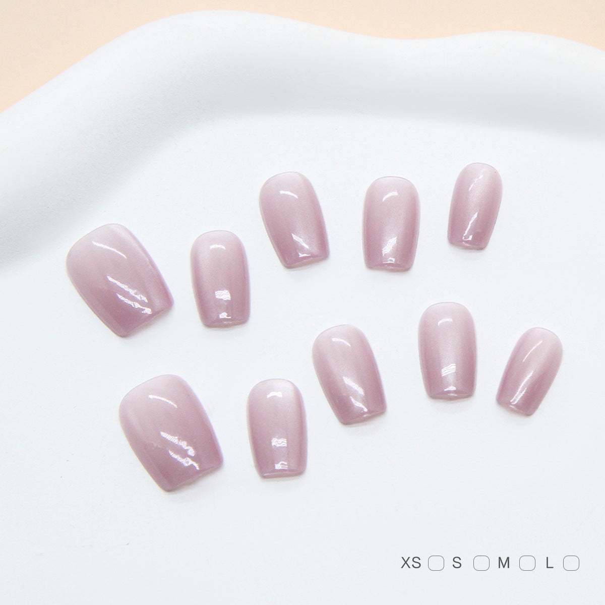 Whimsical Elegance Short Square Lavender Ombre Press-On Nail Set with Glossy Finish