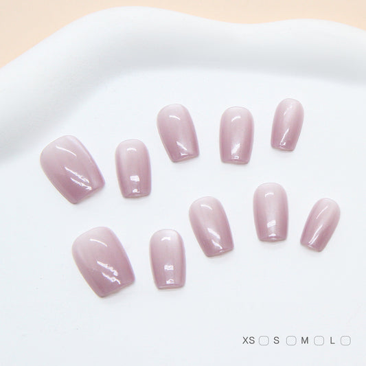 Whimsical Elegance Short Square Lavender Ombre Press-On Nail Set with Glossy Finish
