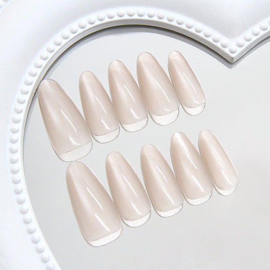 Elegant Enchantment Long Almond Shaped Soft Pink Press On Nail Set with Glossy Finish