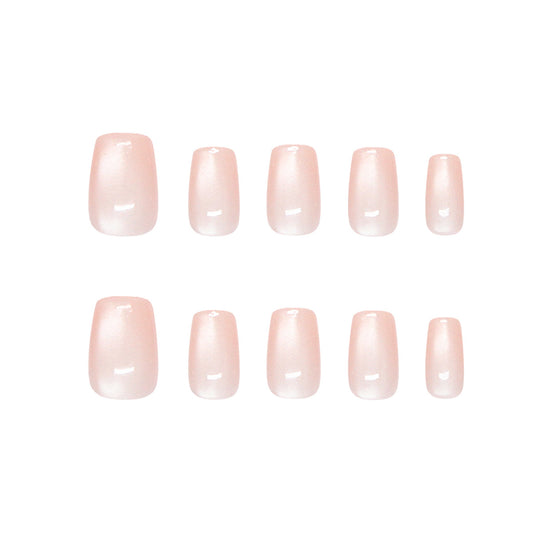 Elegant Rose Fantasy Medium Square Blush Press On Nail Set with Glossy Finish