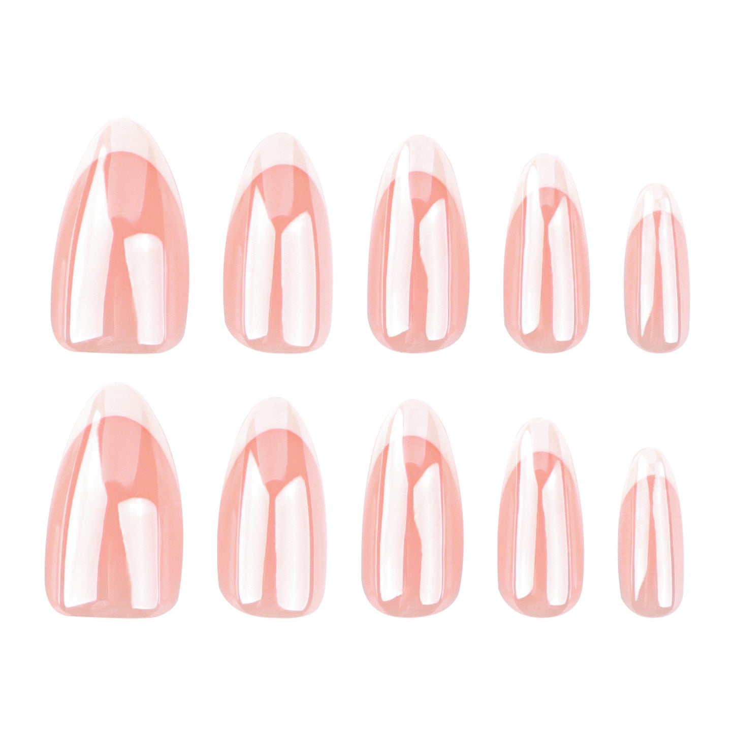Glamorous Elegance Medium Almond Pink Press On Nail Set with Glossy Finish
