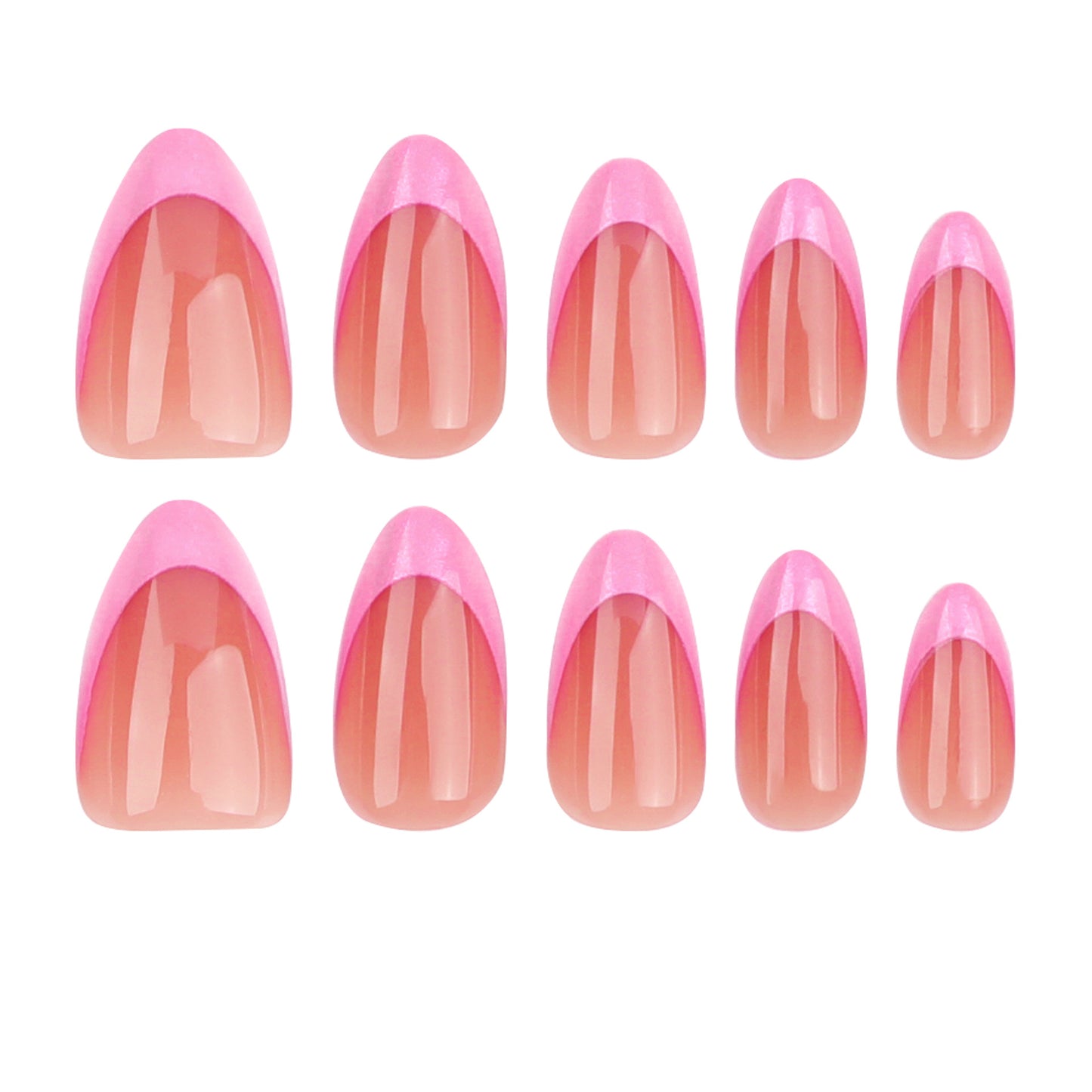 Chic Blossom Elegant Long Stiletto Press On Nail Set in Soft Pink with Glossy Finish