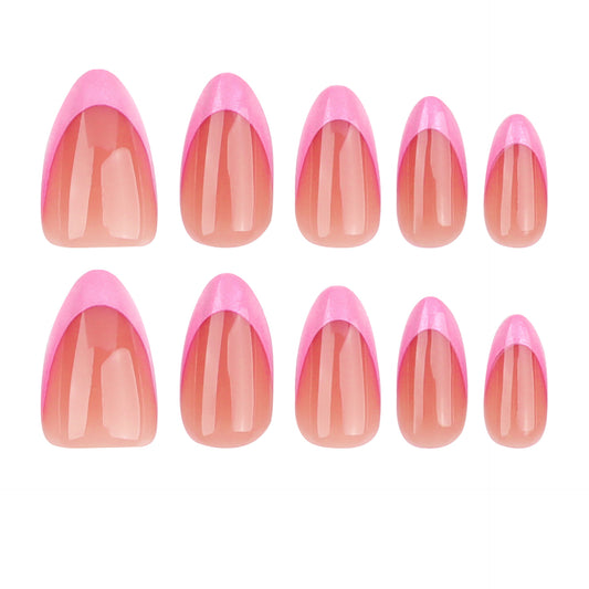Chic Blossom Elegant Long Stiletto Press On Nail Set in Soft Pink with Glossy Finish