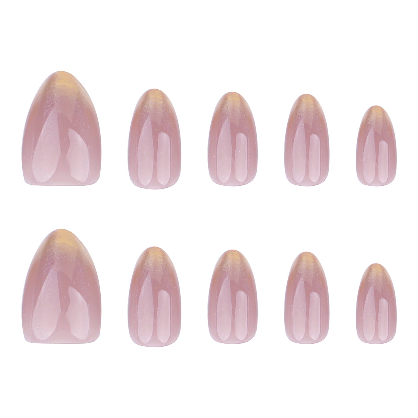 Enchanted Garden Soft Pink Short Almond Shaped Glossy Finish Press On Nail Set