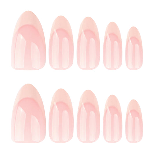 Dreamy Blossom Medium Almond Pink Press On Nail Set with Glossy Finish