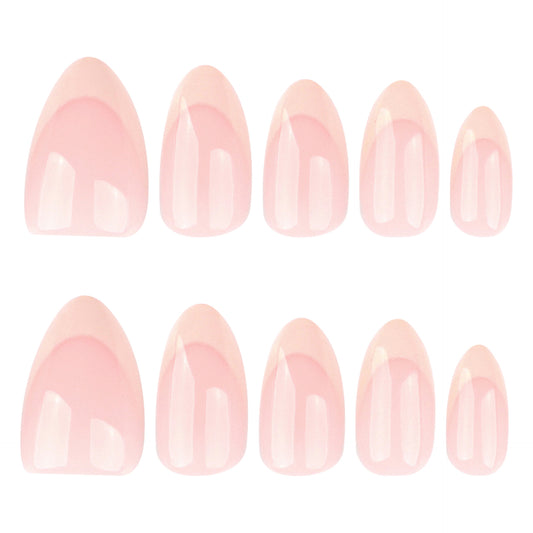 Dreamy Blossom Medium Pink Almond Shape Press On Nail Set with Smooth Glossy Finish