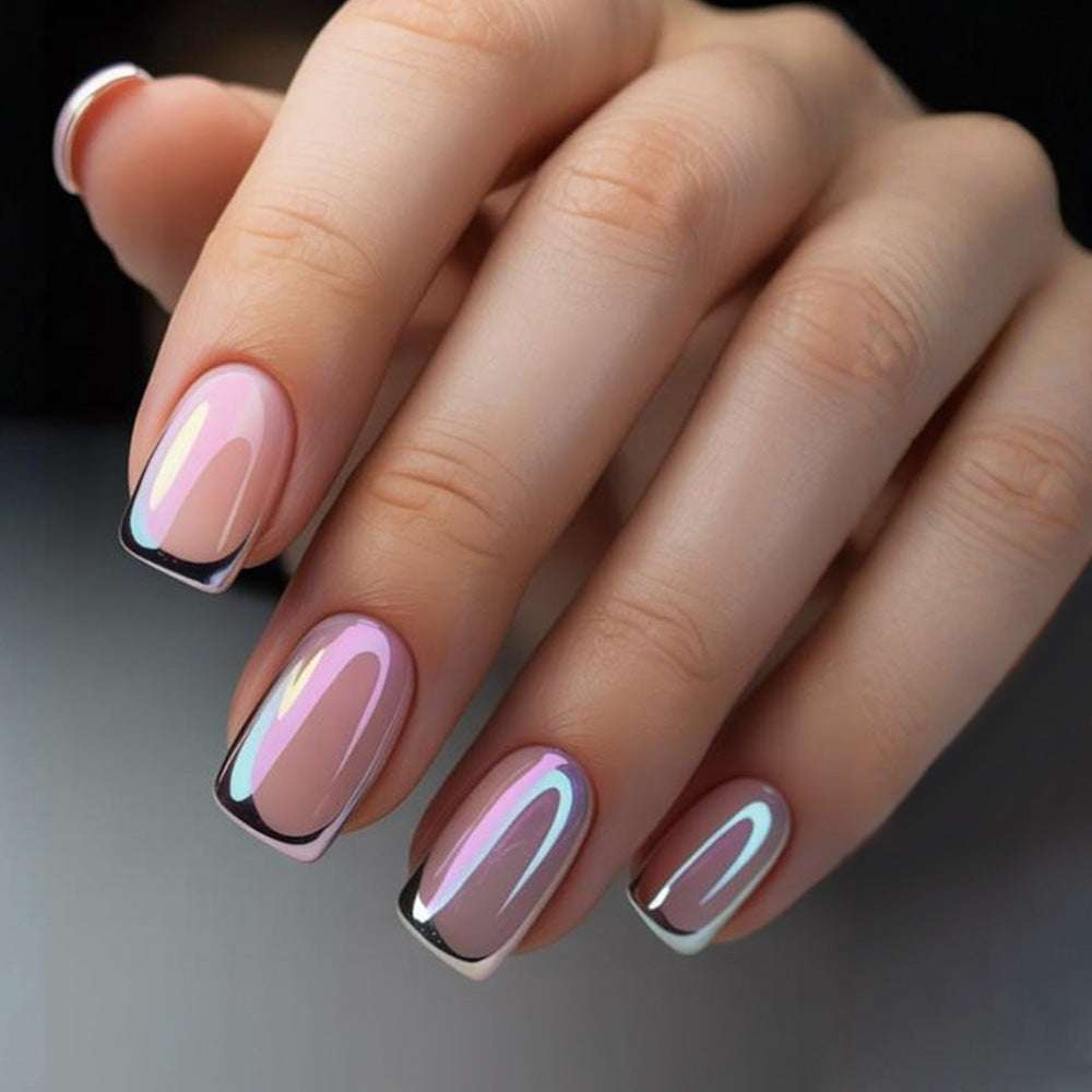 Dreamy Pastel Medium Square Iridescent Press on Nail Set
