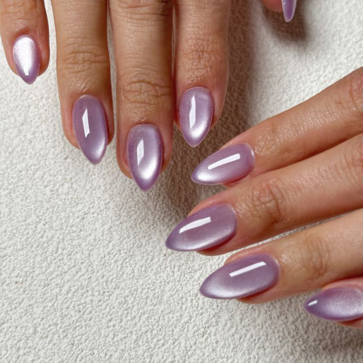Magical Lavender Dream Medium Almond Shape Glossy Finish Press On Nail Set