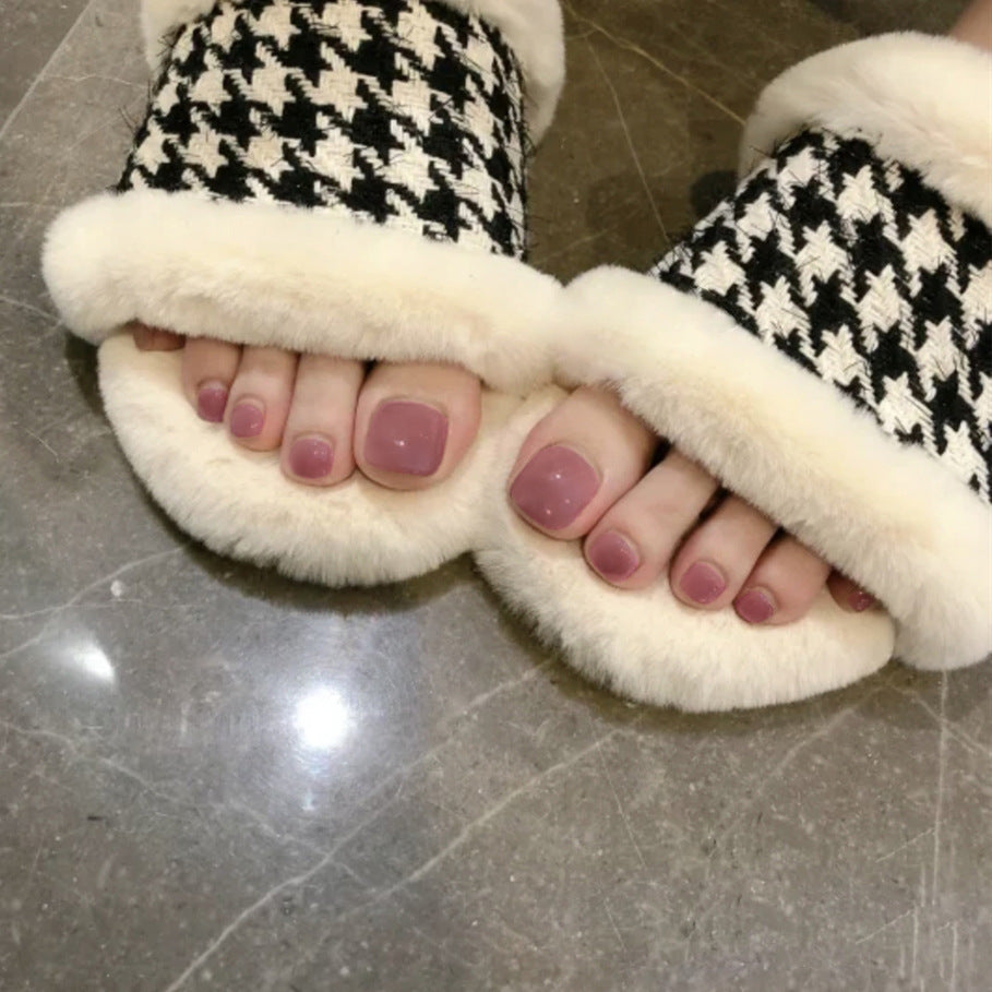 Cozy Chic Medium-Length Square Mauve Press On Toenails with Matte Finish Comfort Collection