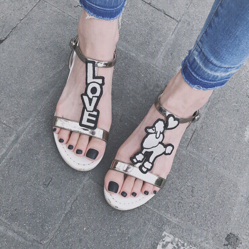 Walking Around Short Square Gray Everyday Press On Toenail Set