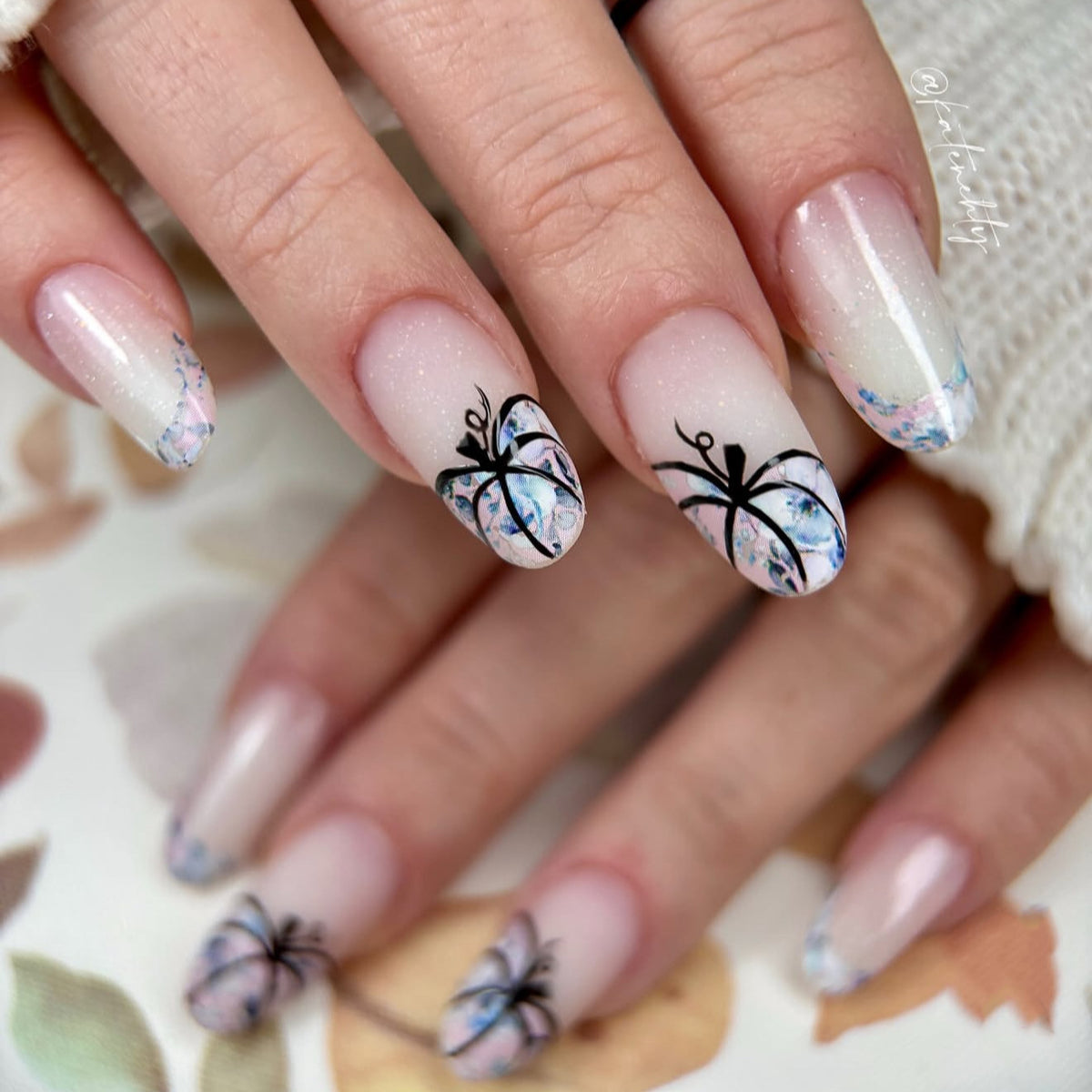 Whimsical Butterfly Dream Long Almond Pink Glitter Ombre Press On Nail Set