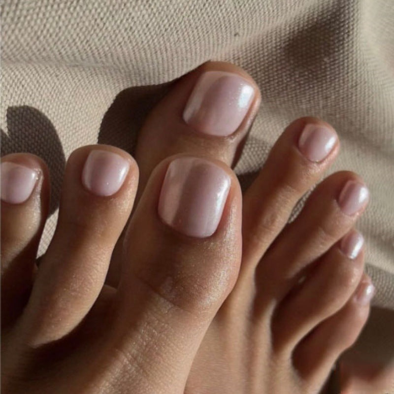 Blossom Bloom Short Square Pink Press On Nail Set with Glossy Finish