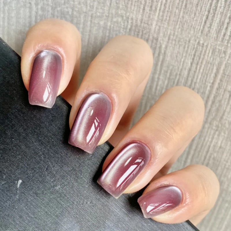 Glamorous Twilight Fashionable Medium Square Gradient Blush Press On Nail Set