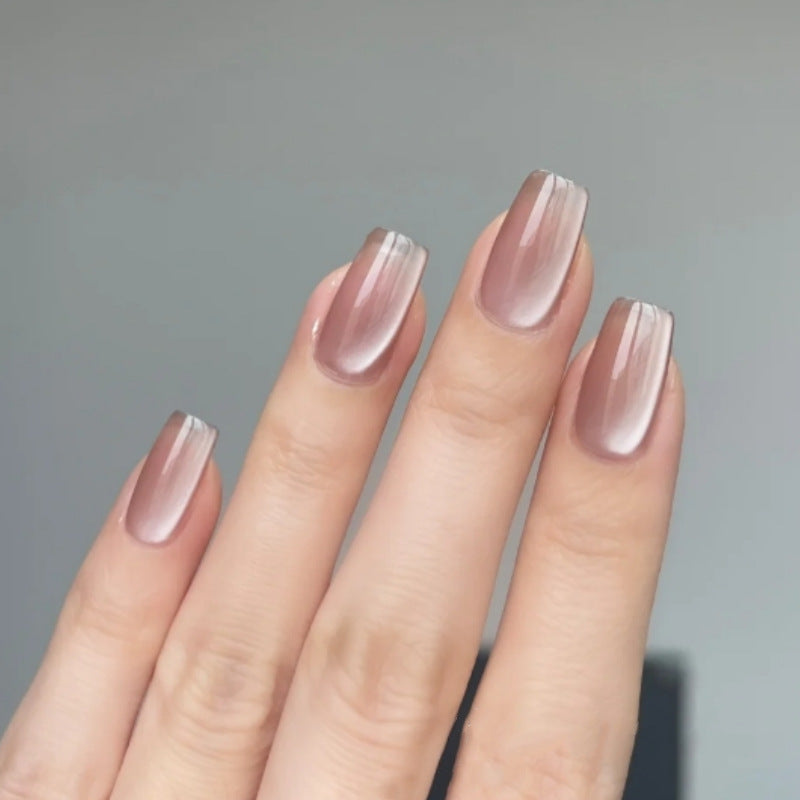 Elegant Evening Long Square Mauve Press On Nail Set with Glossy Finish