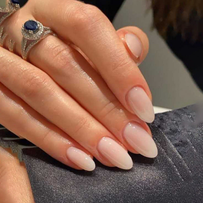 Serene Elegance Long Almond Shaped Soft Pink Ombré Press On Nail Set