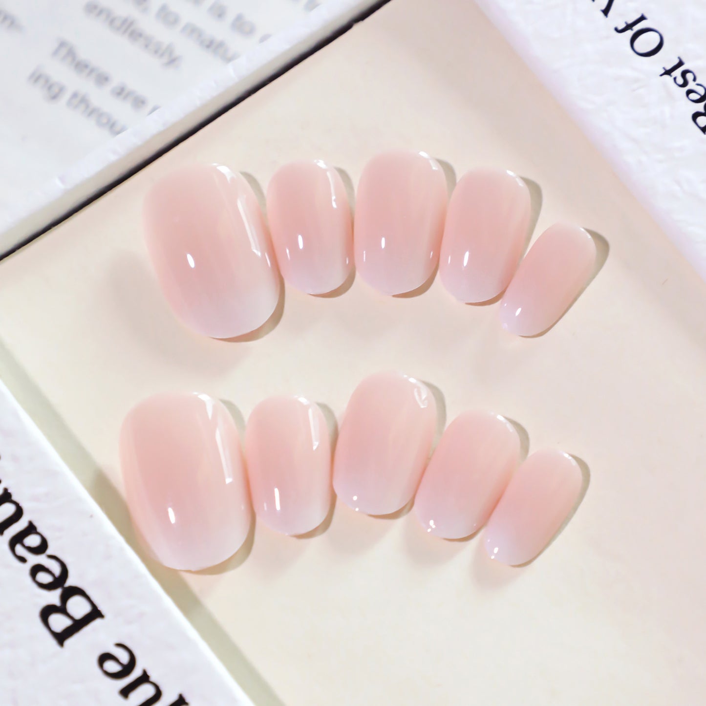 Blush Fantasy Short Oval Gradient Pink Press On Nail Set with Elegant Ombre Finish