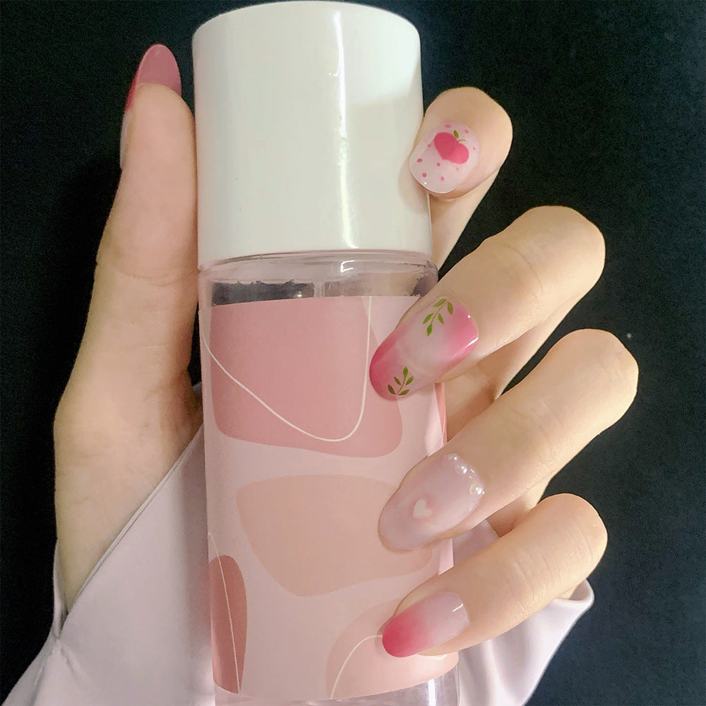 Charming Garden Dreamy Long Oval Blush Pink with Whimsical Floral Accents Press On Nail Set