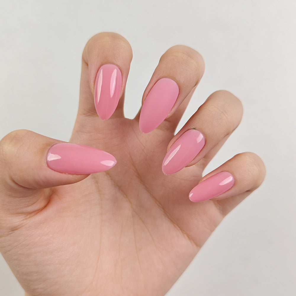 Blossom Dream long almond pink glossy press on nail set