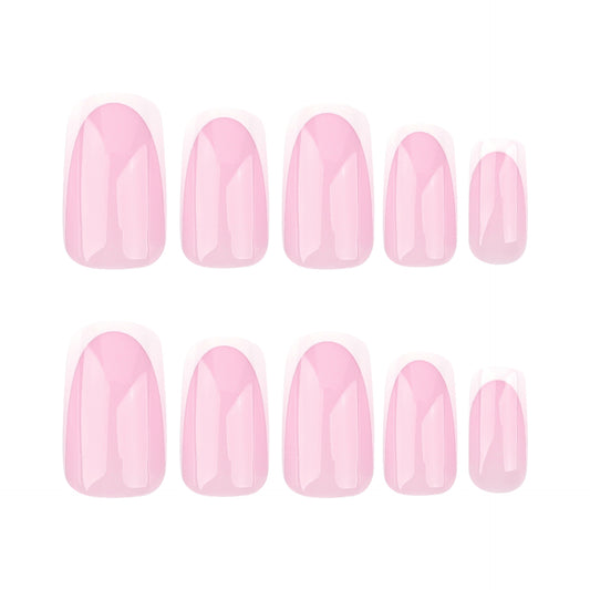 Dreamy Blossom Elegant Medium Square Pink Press On Nail Set with Glossy Finish