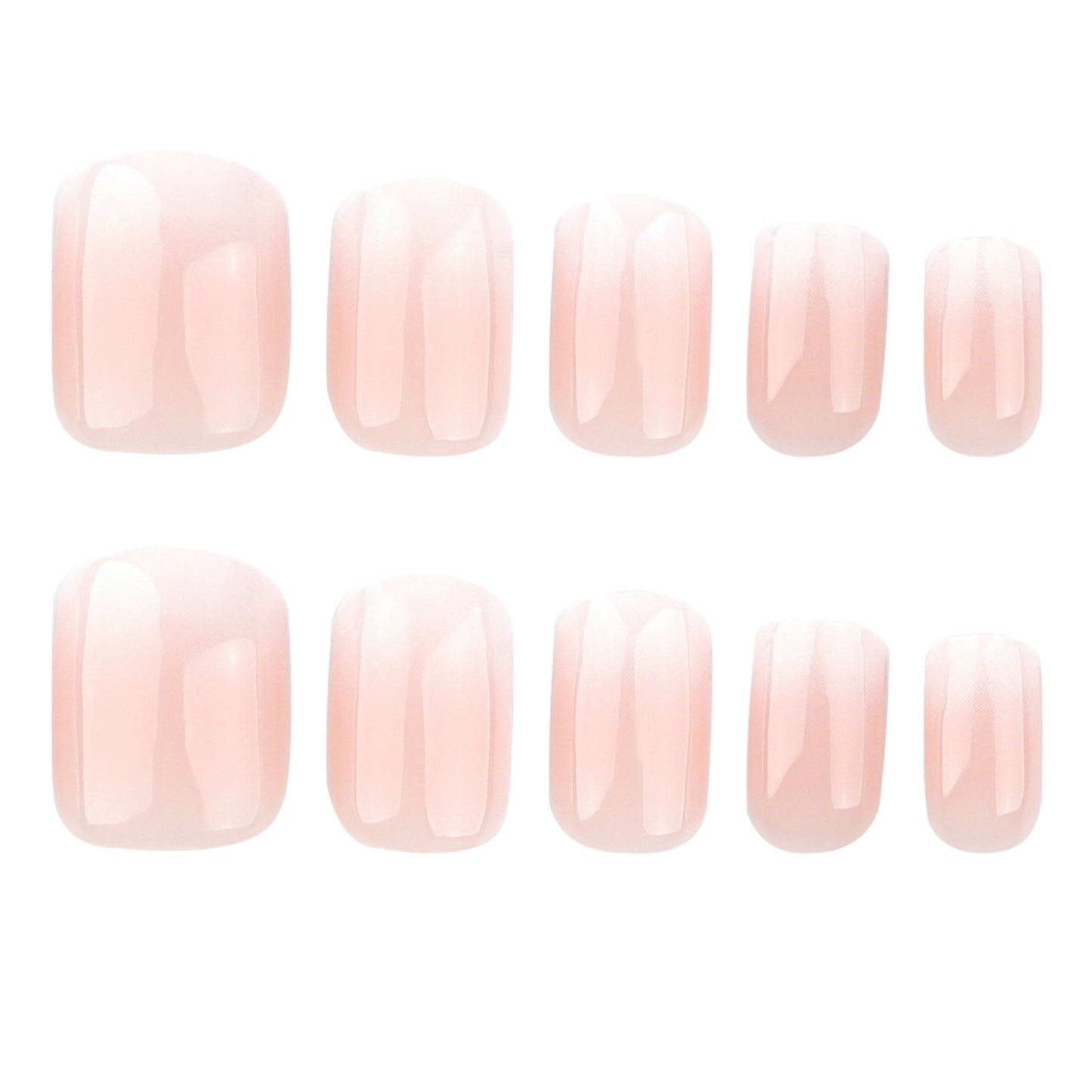 Blush Oasis Elegant Short Square Press-On Nail Set in Soft Pink with Glossy Finish