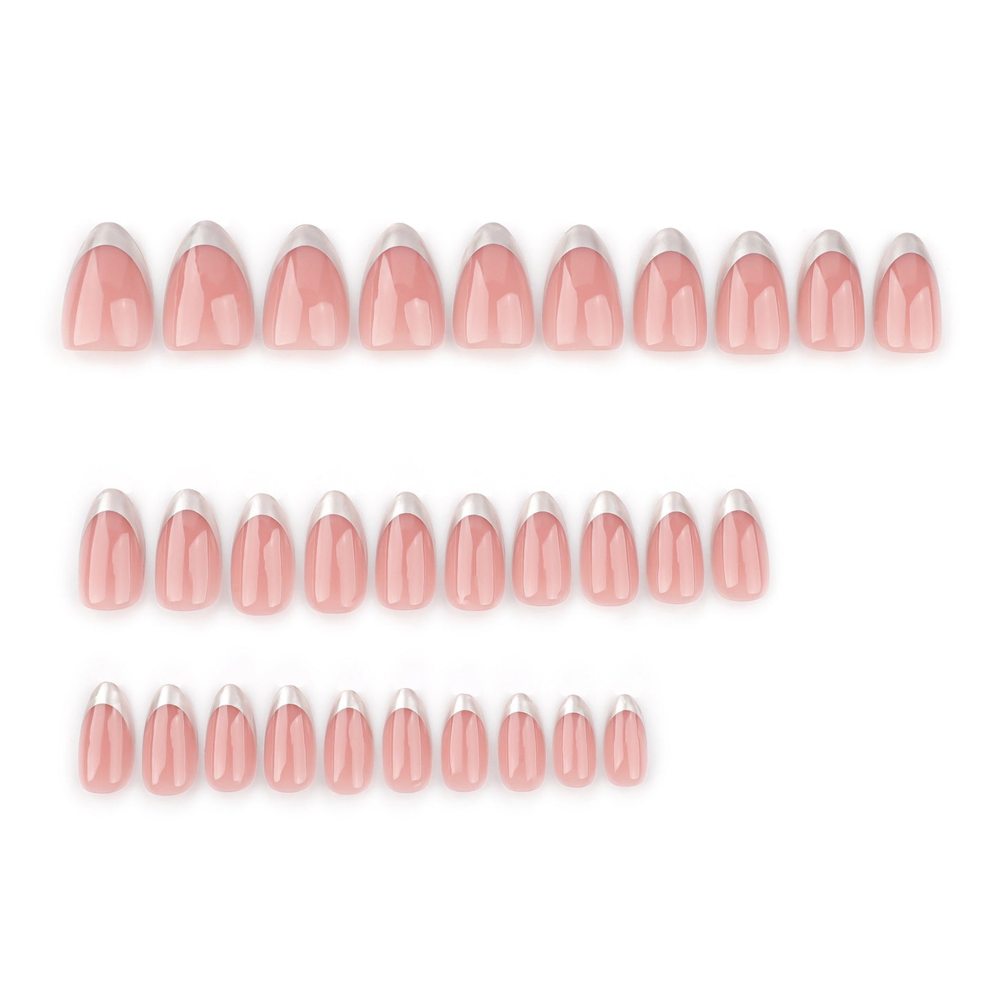 Chic Elegance Short Almond Pink Nails with Unique French Tip Design