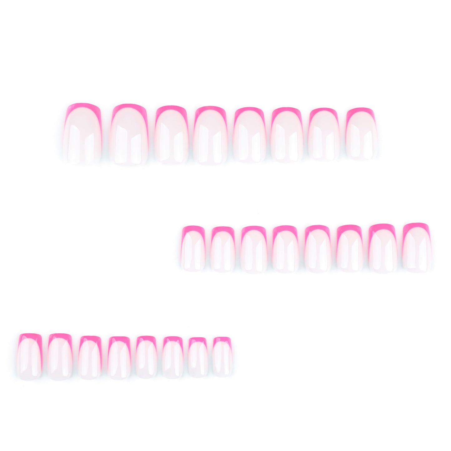 Chic Elegance Short Square Pink French Tip Press On Nail Set
