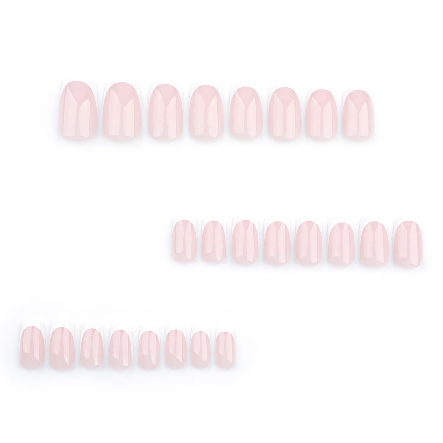 Elegant Blossom Dream Short Square Soft Pink Glossy Press On Nail Set with Flexible Design