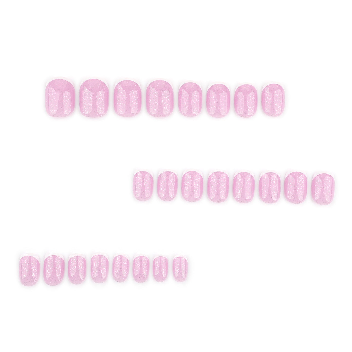 Whimsical Dream Press On Nail Set Short Oval Soft Pink with Sparkling Finish