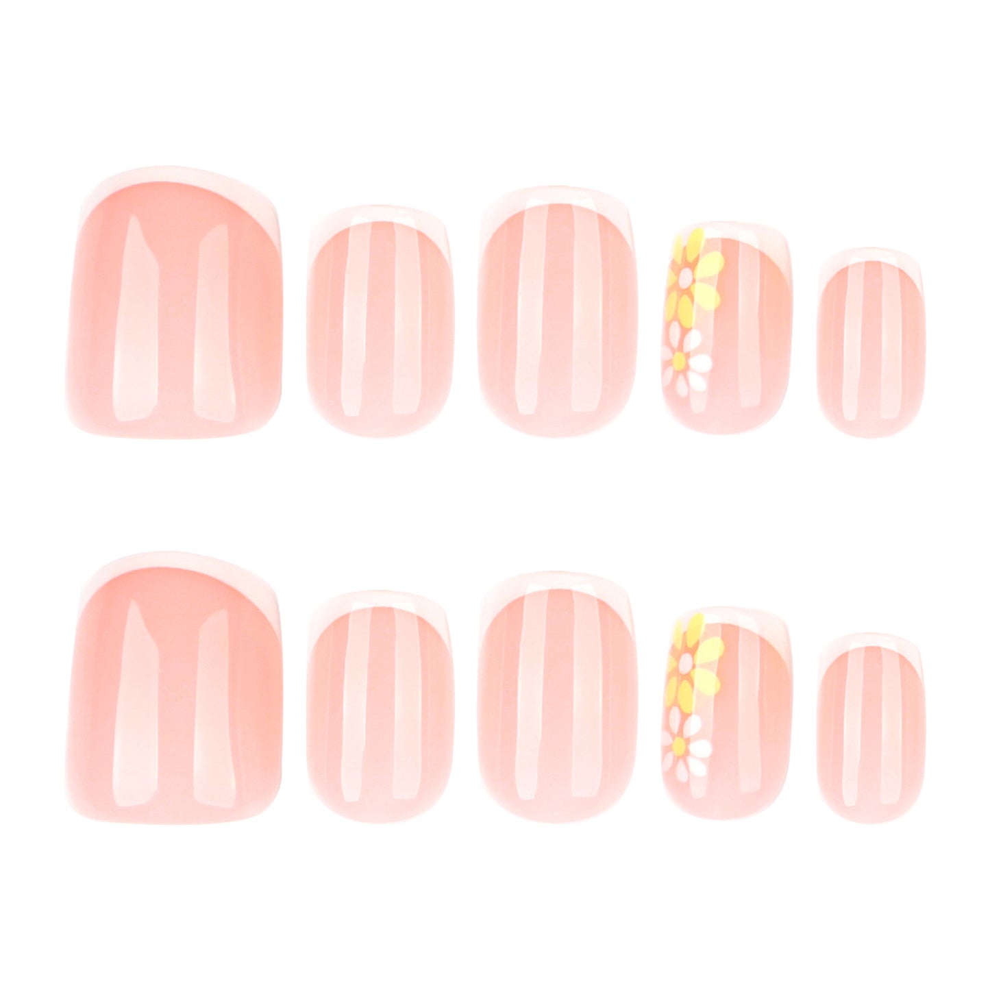 Blossom Paradise Medium Square Pink Nail Set with Floral Accents