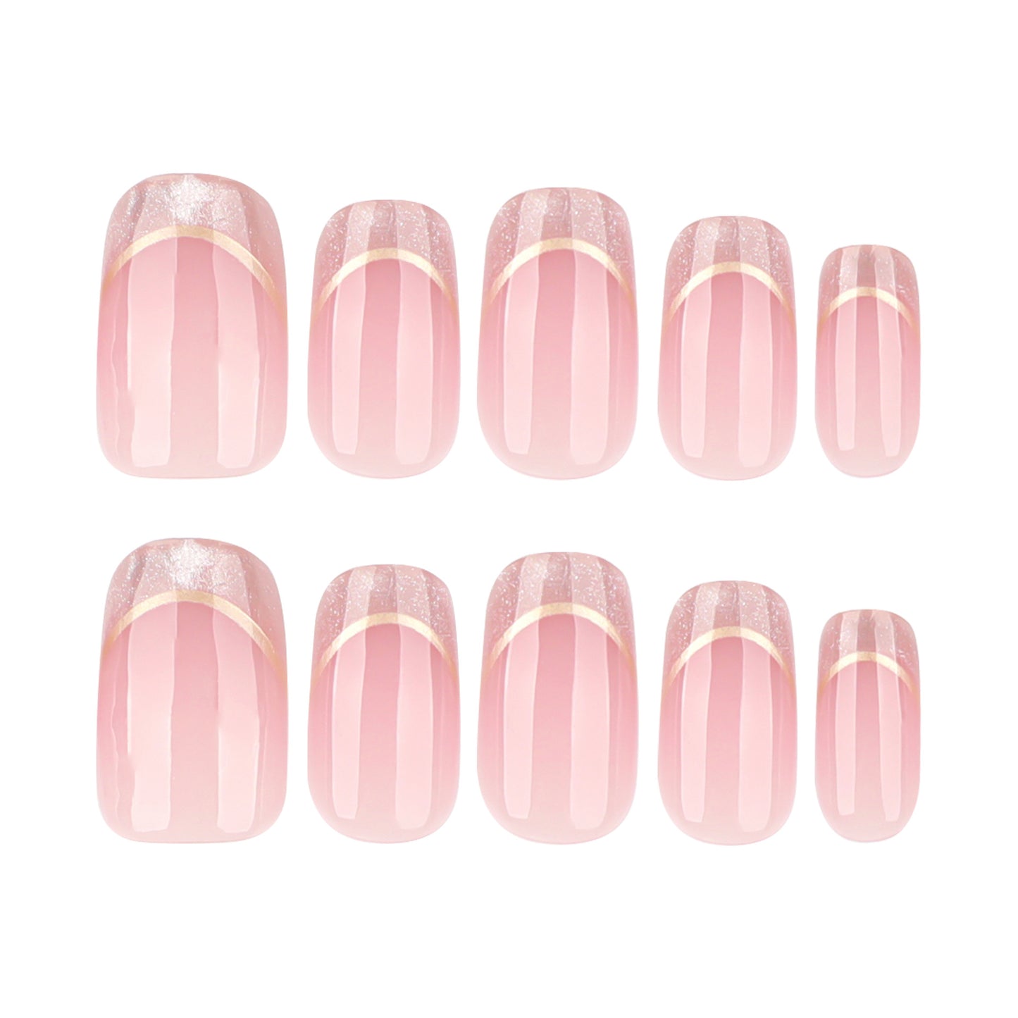 Enchanted Blossom Medium Squoval Pink Press On Nail Set With Sparkling Accents