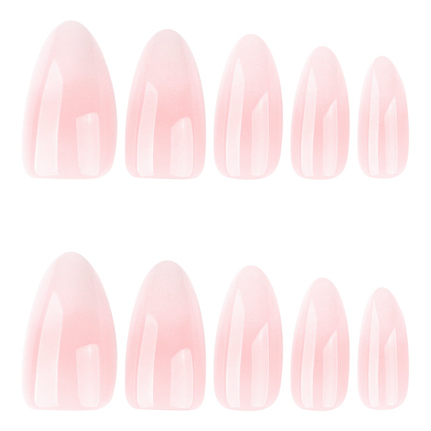 Whimsical Elegance Long Almond Shaped Soft Pink Press on Nail Set with Exquisite Sheen