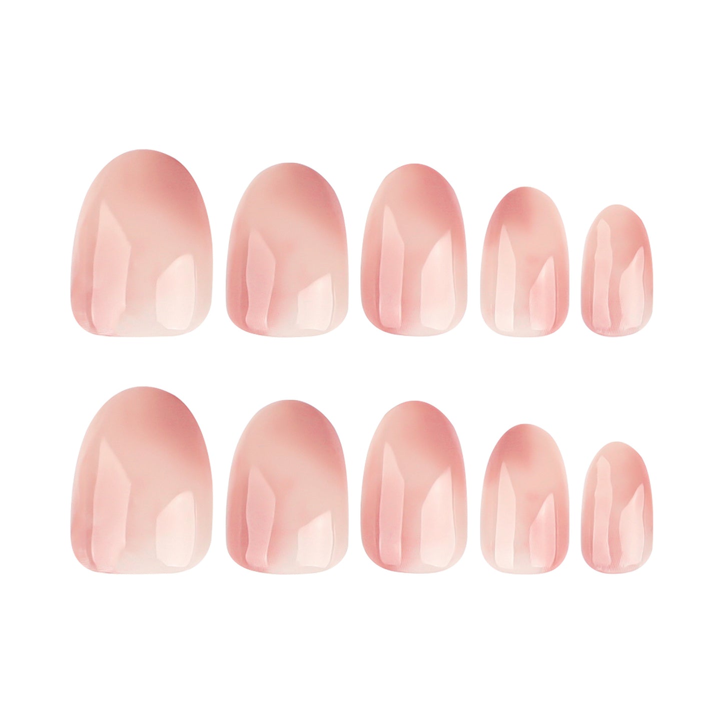 Blush Oasis Elegant Short Oval Shaped Rose Pink Press On Nail Set with Glossy Finish