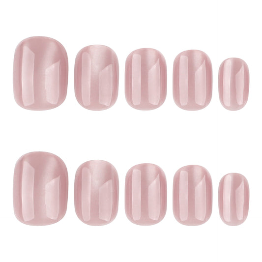 Blush Serenity Short Squoval Shaped Pastel Pink Nail Set with Stunning Glossy Finish