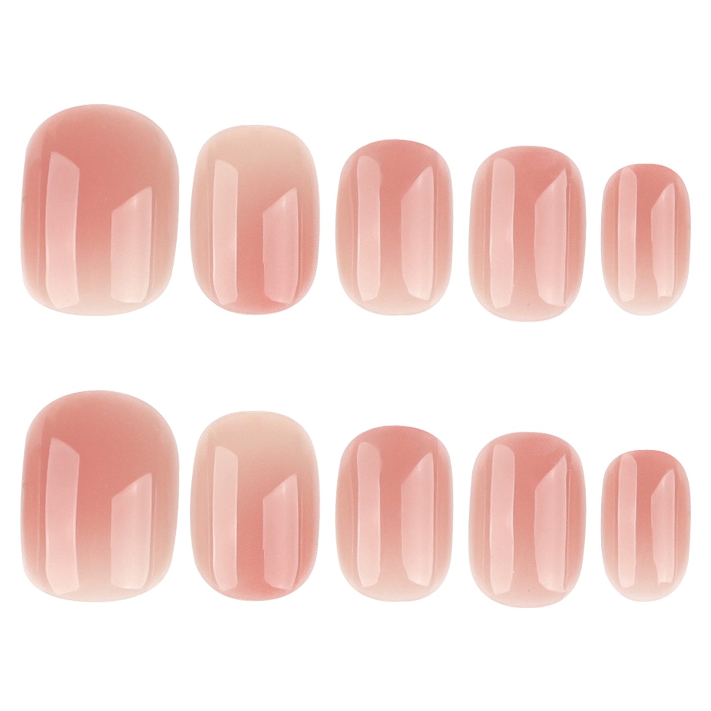 Blossom Serenity Press On Nail Set Short Square Soft Pink Gradient with Glossy Finish