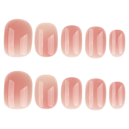 Blossom Serenity Press On Nail Set Short Square Soft Pink Gradient with Glossy Finish