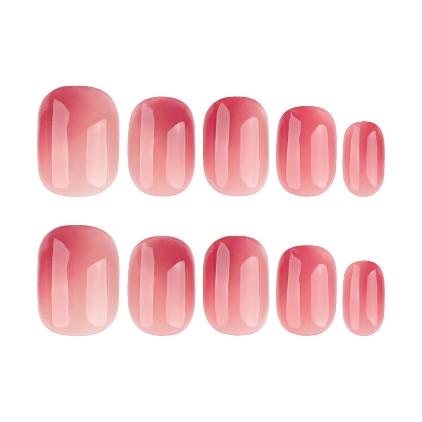 Blossom Beauty Press On Nail Set Short Squoval Ombré Pink Smooth Finish