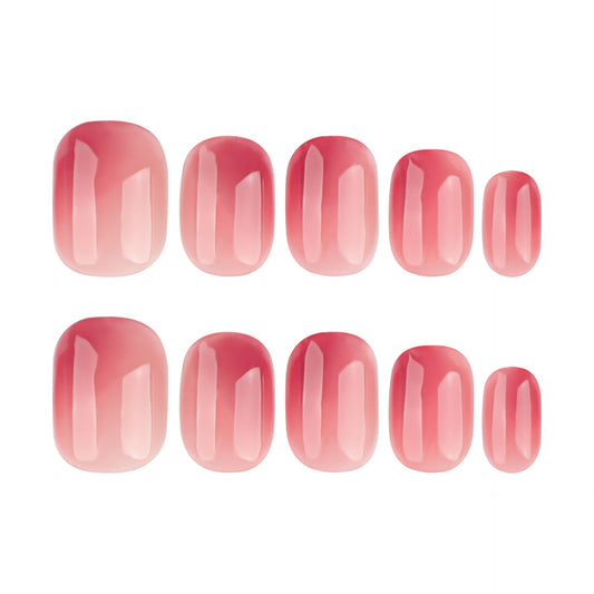 Blossom Beauty Press On Nail Set Short Squoval Ombré Pink Smooth Finish