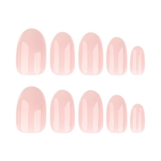 Blush Petals Elegant Medium Oval Glossy Pink Long Lasting Press On Nail Set