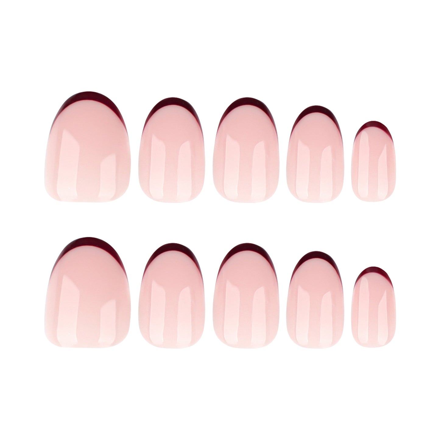 Blushing Blossom Ombre Medium Oval Press On Nail Set in Soft Pink with Glossy Finish
