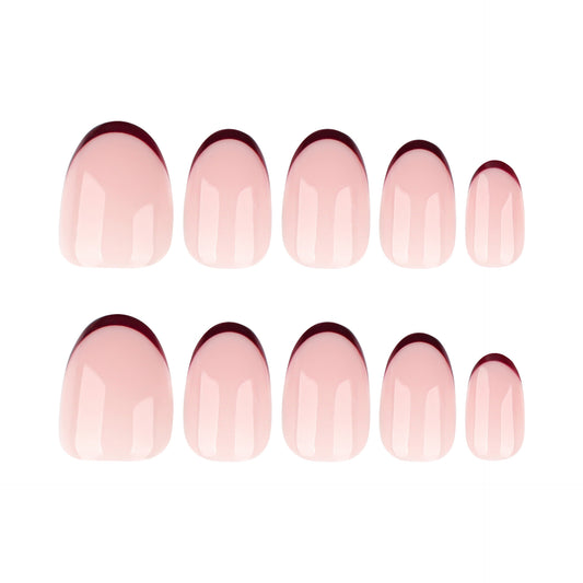 Blushing Blossom Ombre Medium Oval Press On Nail Set in Soft Pink with Glossy Finish