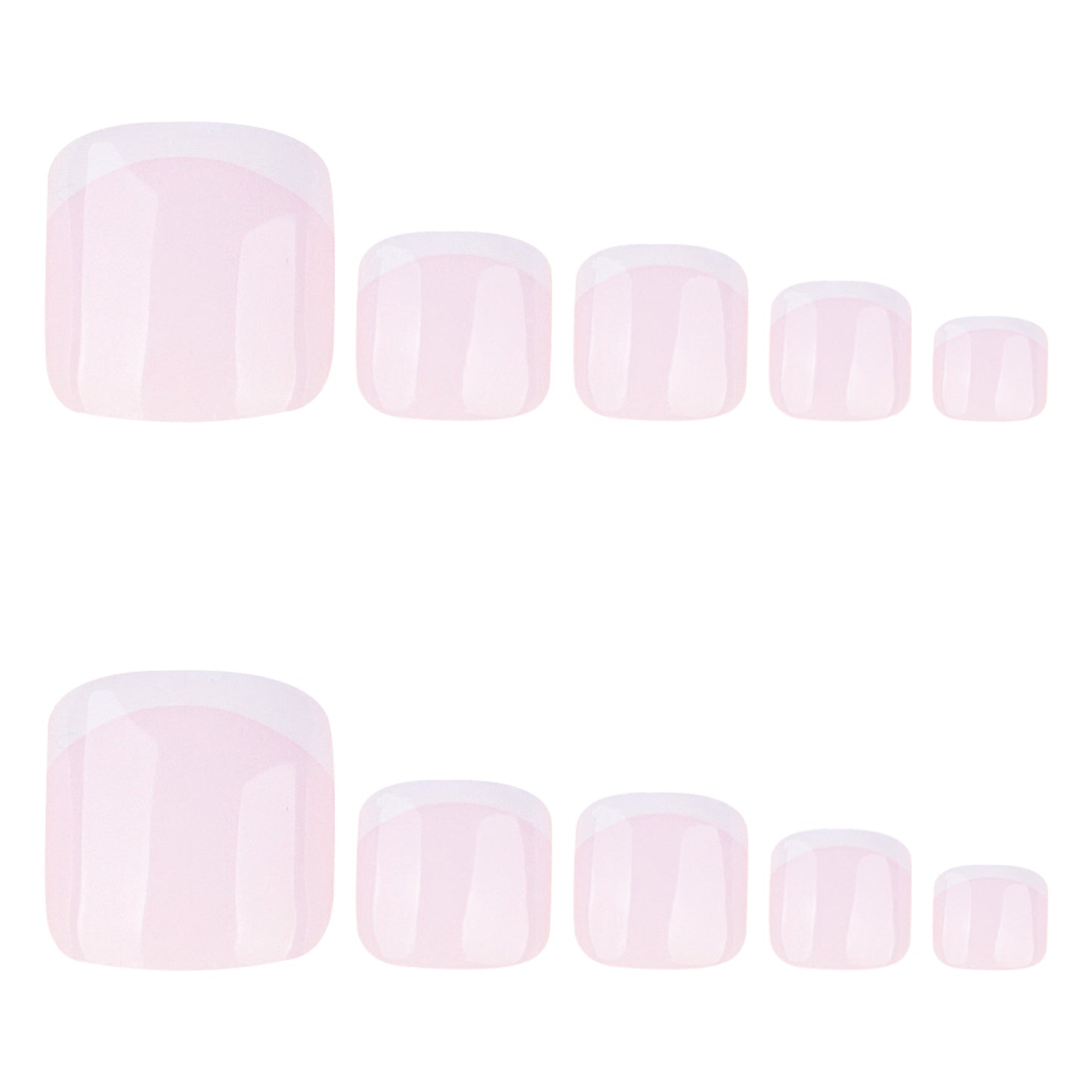 Blossom Elegance Short Square Pink Ombre Press-On Toenail Set with a Glossy Finish