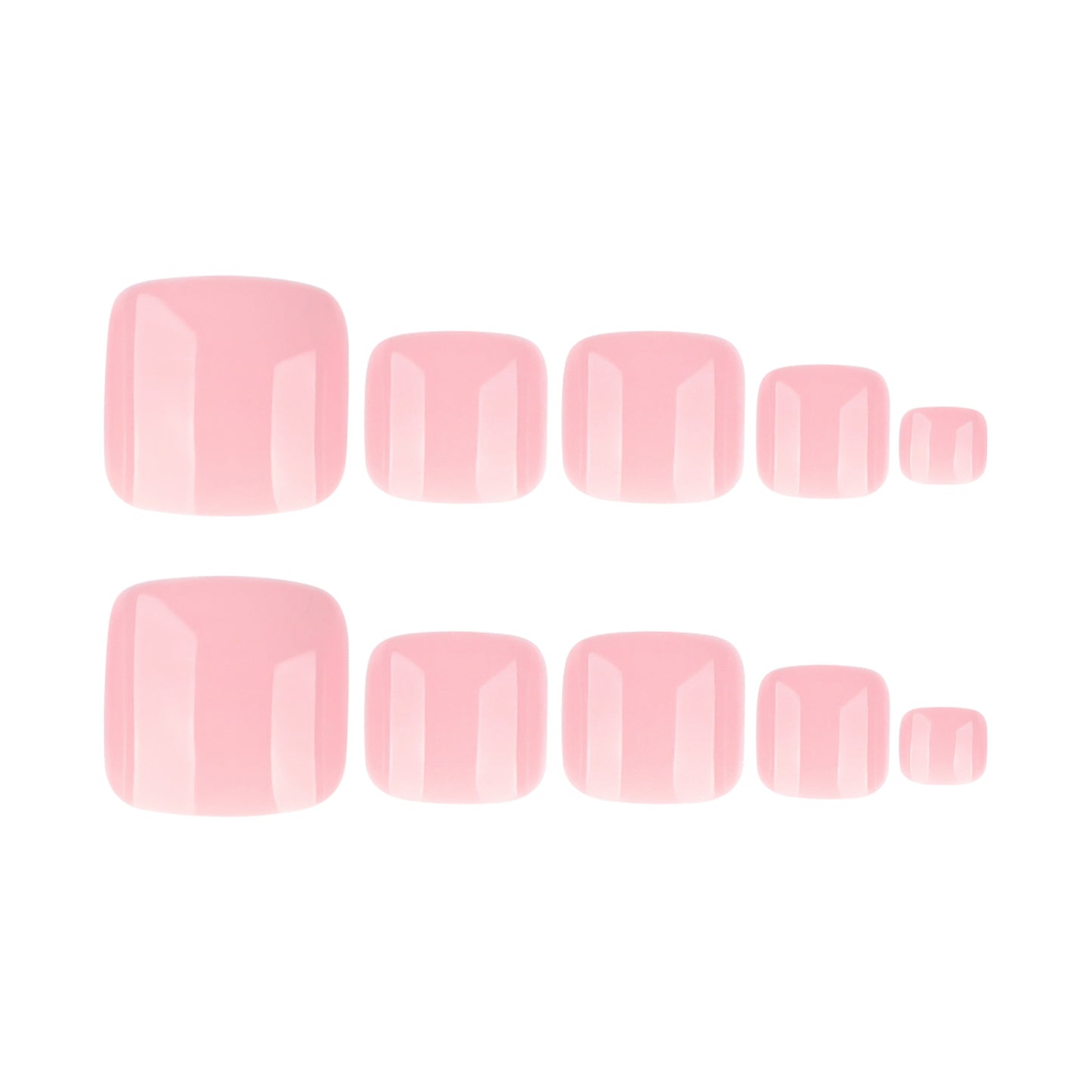Blossom Charm Short Square Pink Press On Toenail Set with Glossy Finish