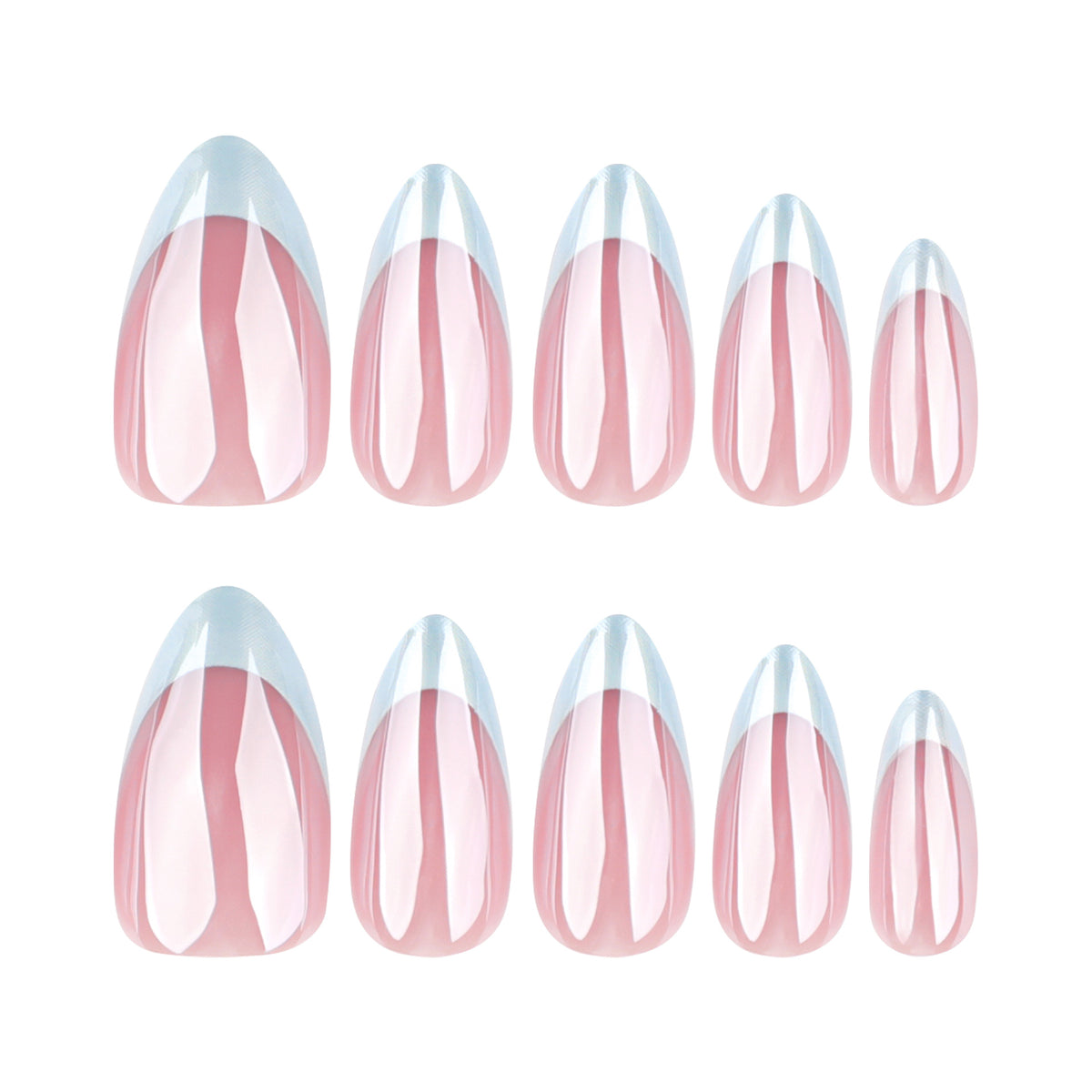Dreamy Elegance Medium Almond Pink Marble Effect Press-On Nail Set