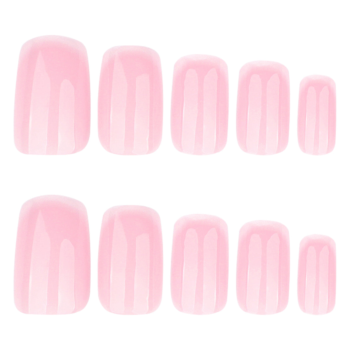 Blush Serenity Short Square Glossy Press On Nail Set