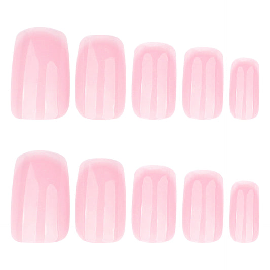Blush Serenity Short Square Glossy Press On Nail Set
